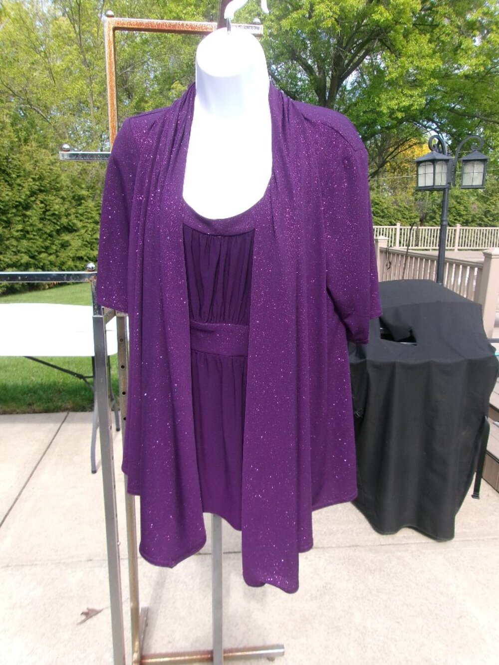 RM RICHARDS PURPLE METALIC 2PC LOOK TOPW JACKET 14P